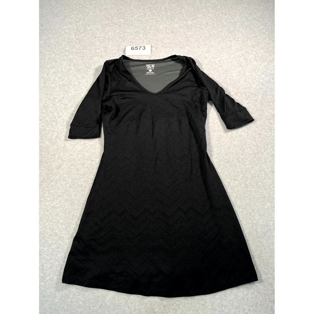 Mountain Hardwear A Line Dress Womens Medium Black Chevron V Neck Outdoor